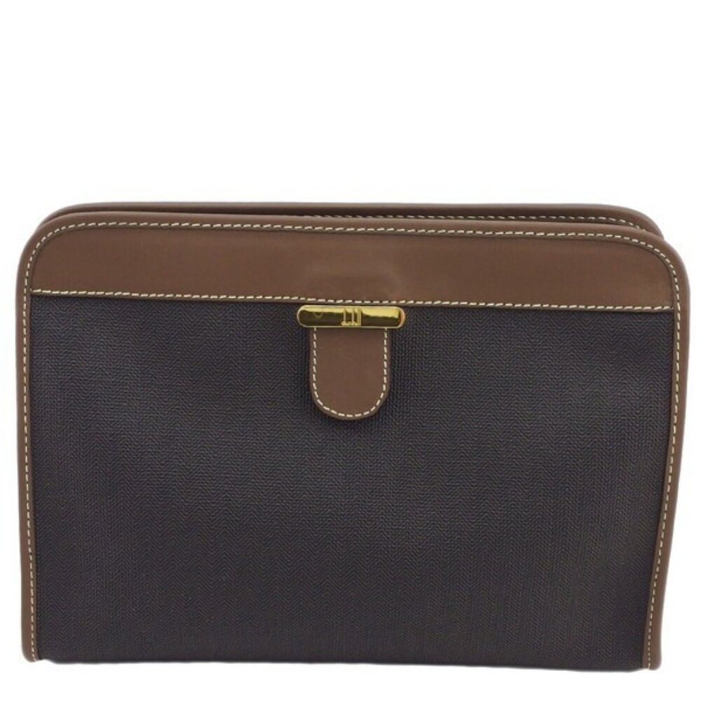 dunhill Clutch Bag Dark × × PVC × Leather Authentic Used T23427